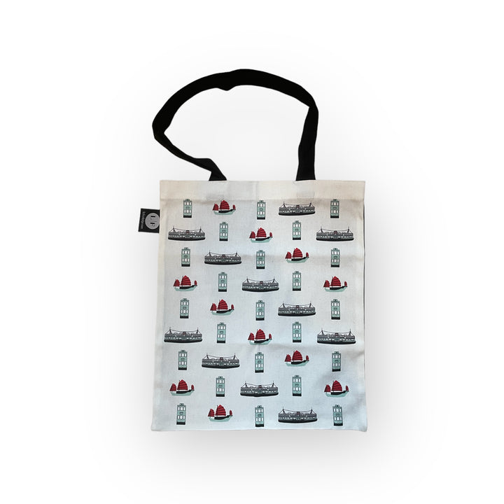 HK Transport Print Tote Bag – Star Ferry, Junk & Tram Design