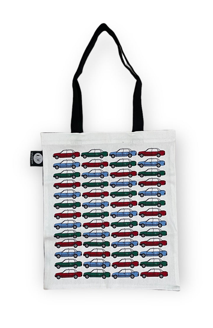 HK Taxi Print Tote Bag – Iconic Red, Green & Blue Taxi Design