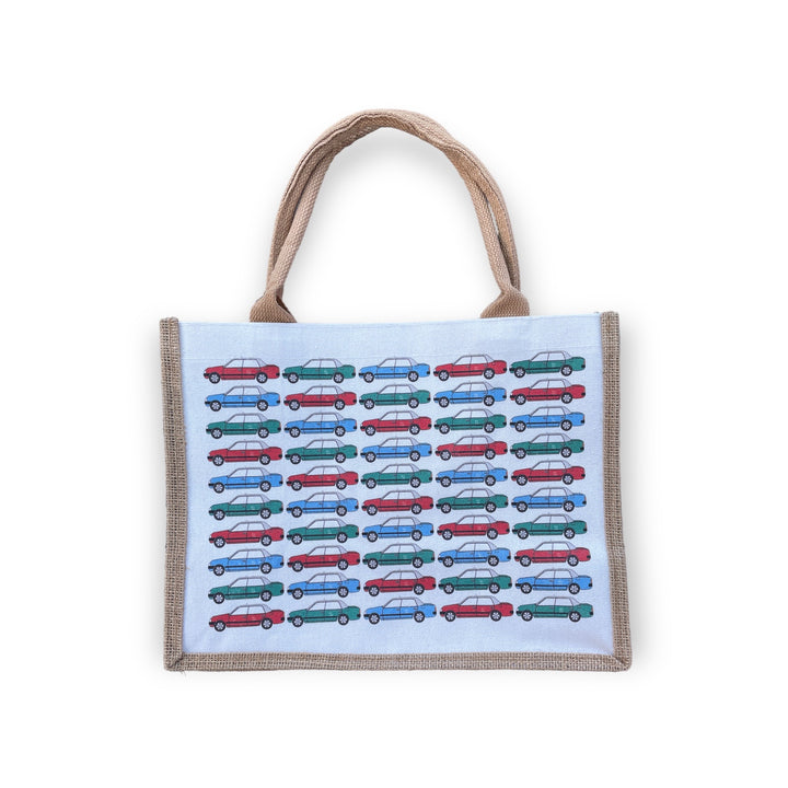 Hong Kong Taxis Jute Bag | Eco-Friendly Shopper Tote