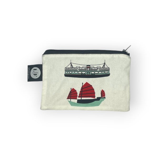 Hong Kong Transport Zip Bag Set – 2 Piece Pouches with Junk & Star Ferry Prints