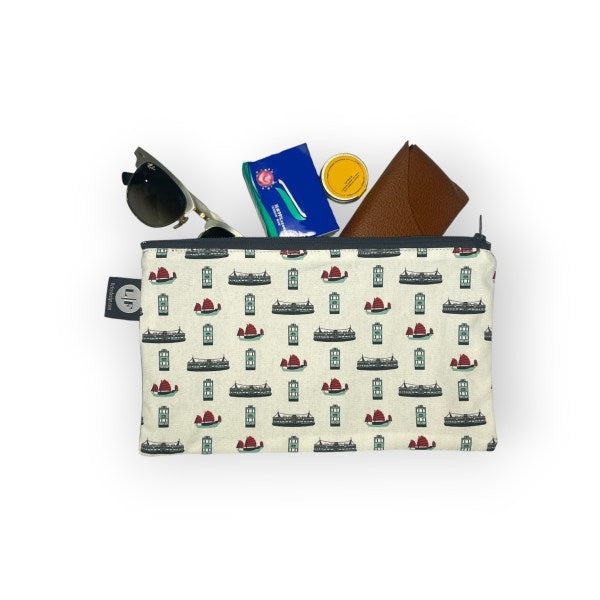 Hong Kong Transport Zip Bag Set – 2 Piece Pouches with Junk & Star Ferry Prints