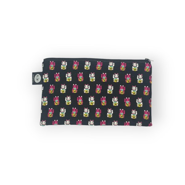 Lucky Cat Zip Bag Set – 2 Piece Hong Kong Print Travel & Everyday Pouches