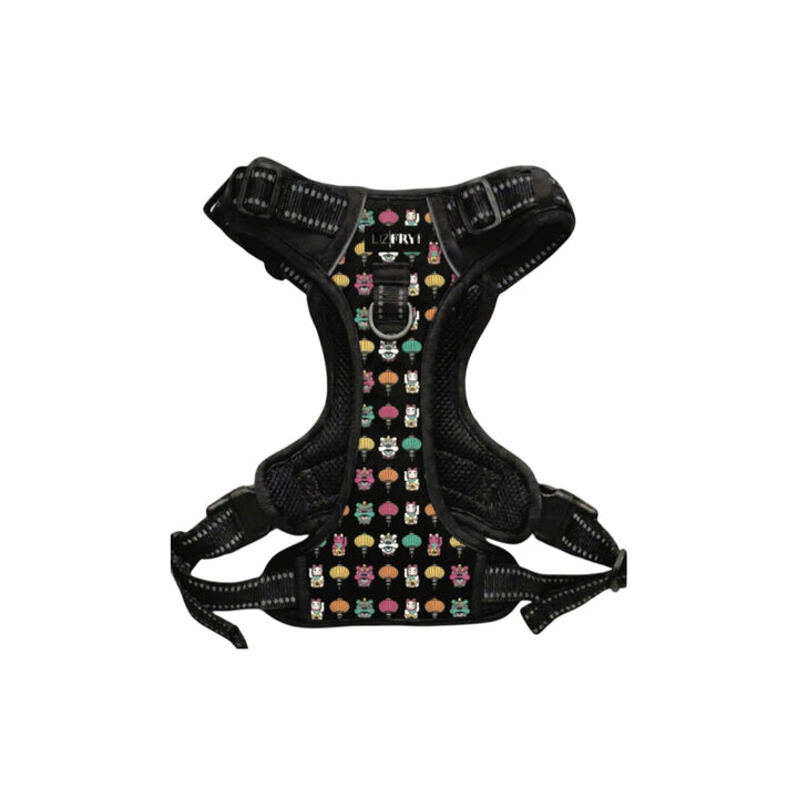 Lion, Cat, Lantern – Black Adjustable Dog Harness