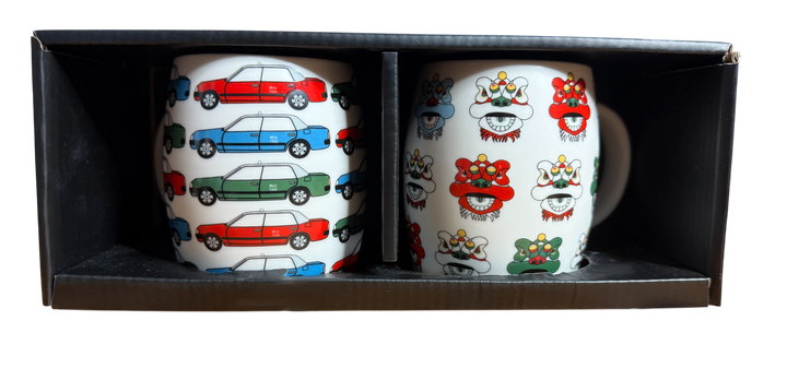 2pc Mug gift set HK Taxi + Lion - boxed