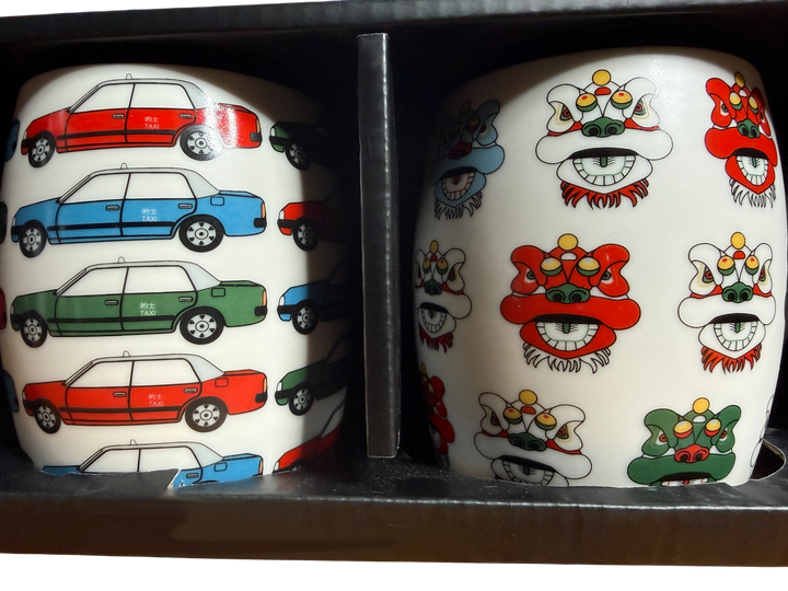 2pc Mug gift set HK Taxi + Lion - boxed