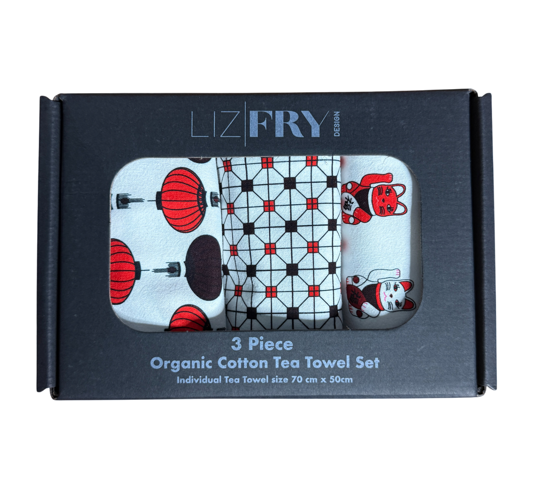 3pc tea towel set - REDs boxed
