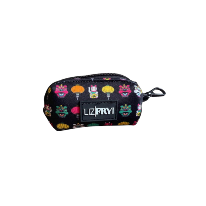 Lion, Cat, Lantern – Black Poo Bag Holder