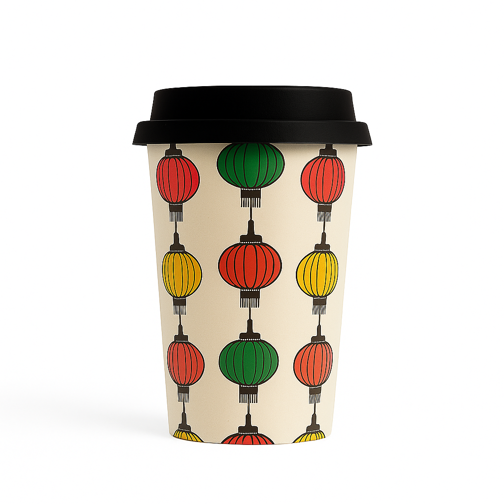 Wong Tai Sin Lanterns Bamboo Cup – Eco-Friendly Hong Kong Souvenir