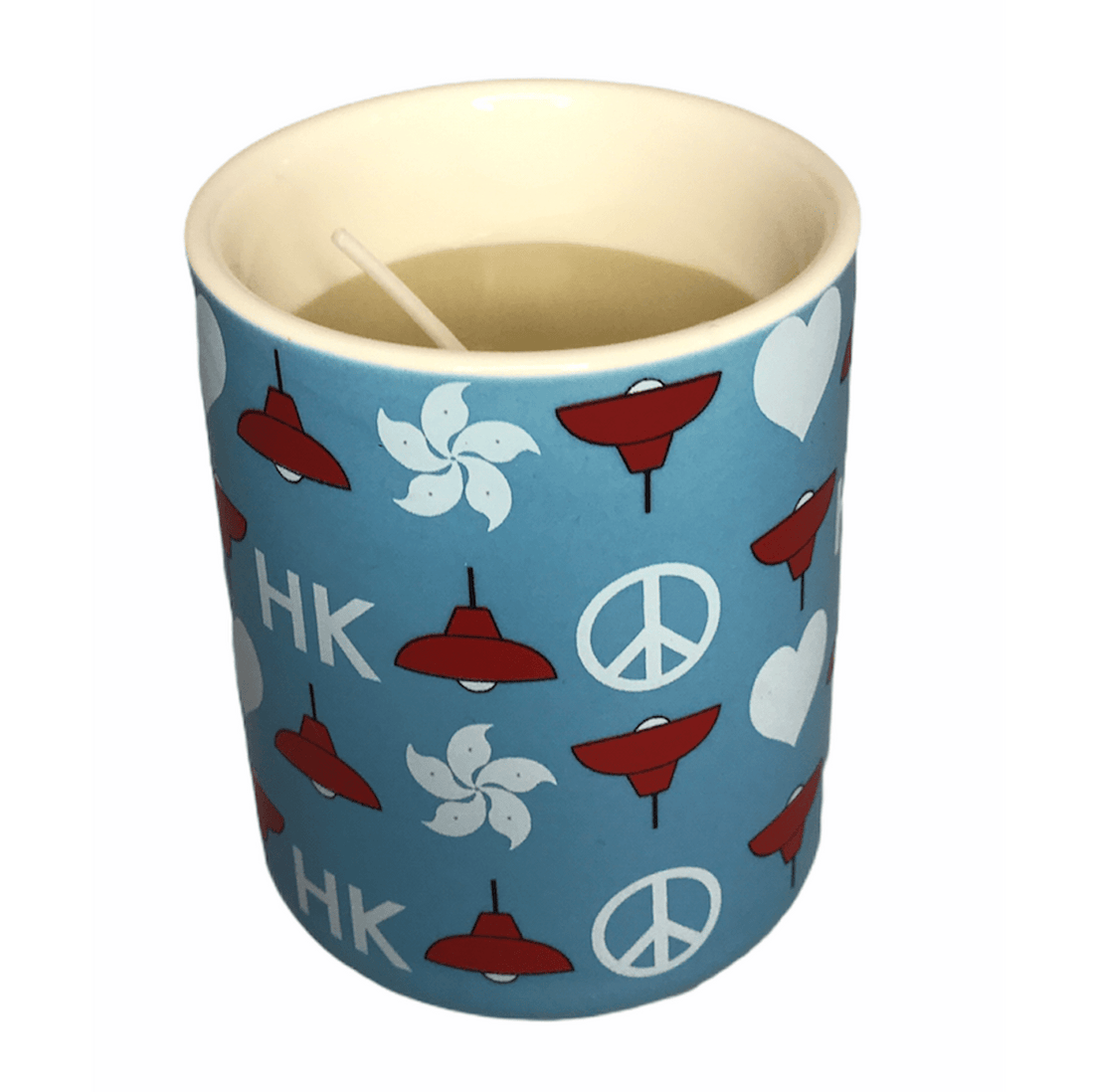 HK Java Road Lamps Print Beeswax Candle | Hand-Poured Eco Candle