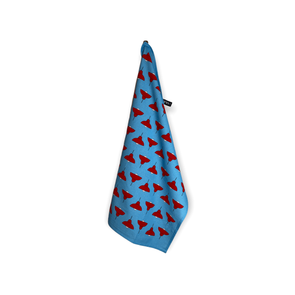 Java Road Lamps Print Tea Towel | Hong Kong Cotton Crepe Kitchen Towel