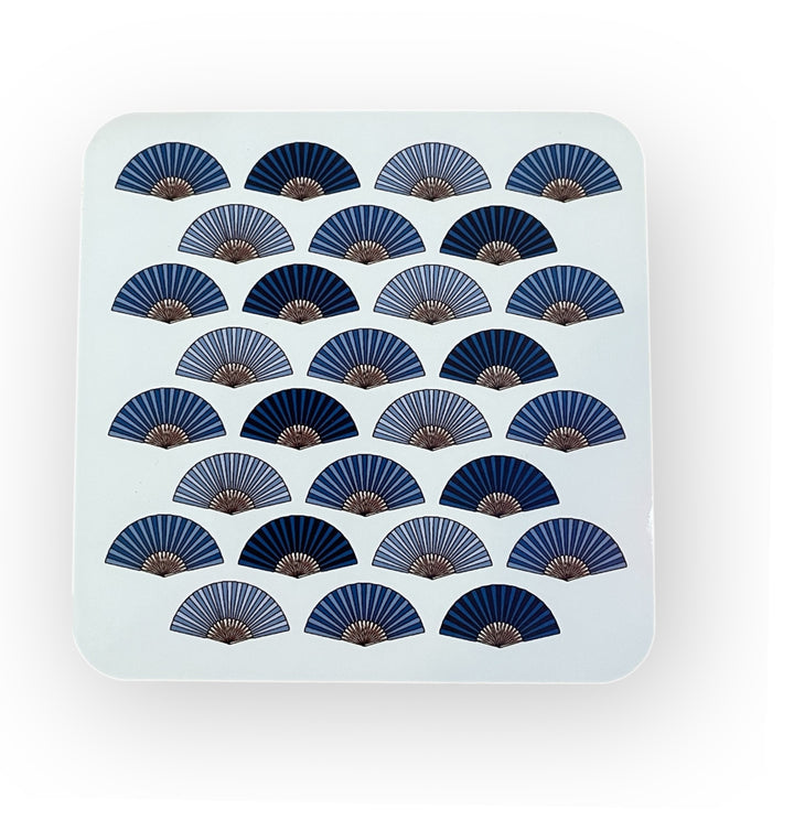 Ap Liu Street Blue Fans Coaster | Hong Kong Heritage Homeware