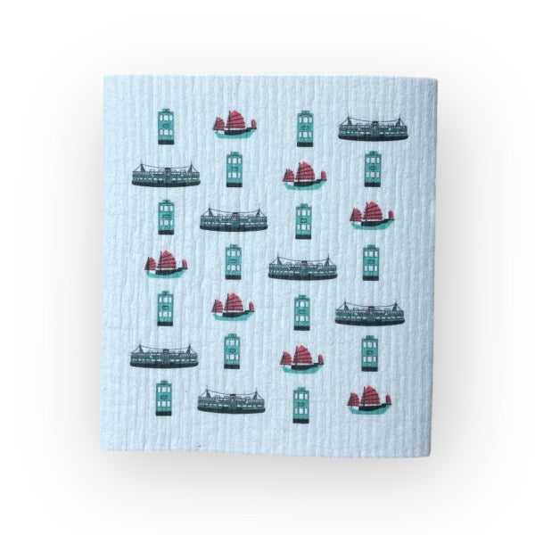 Biodegradable Cloth Set – 4 Hong Kong Themed Dishcloths
