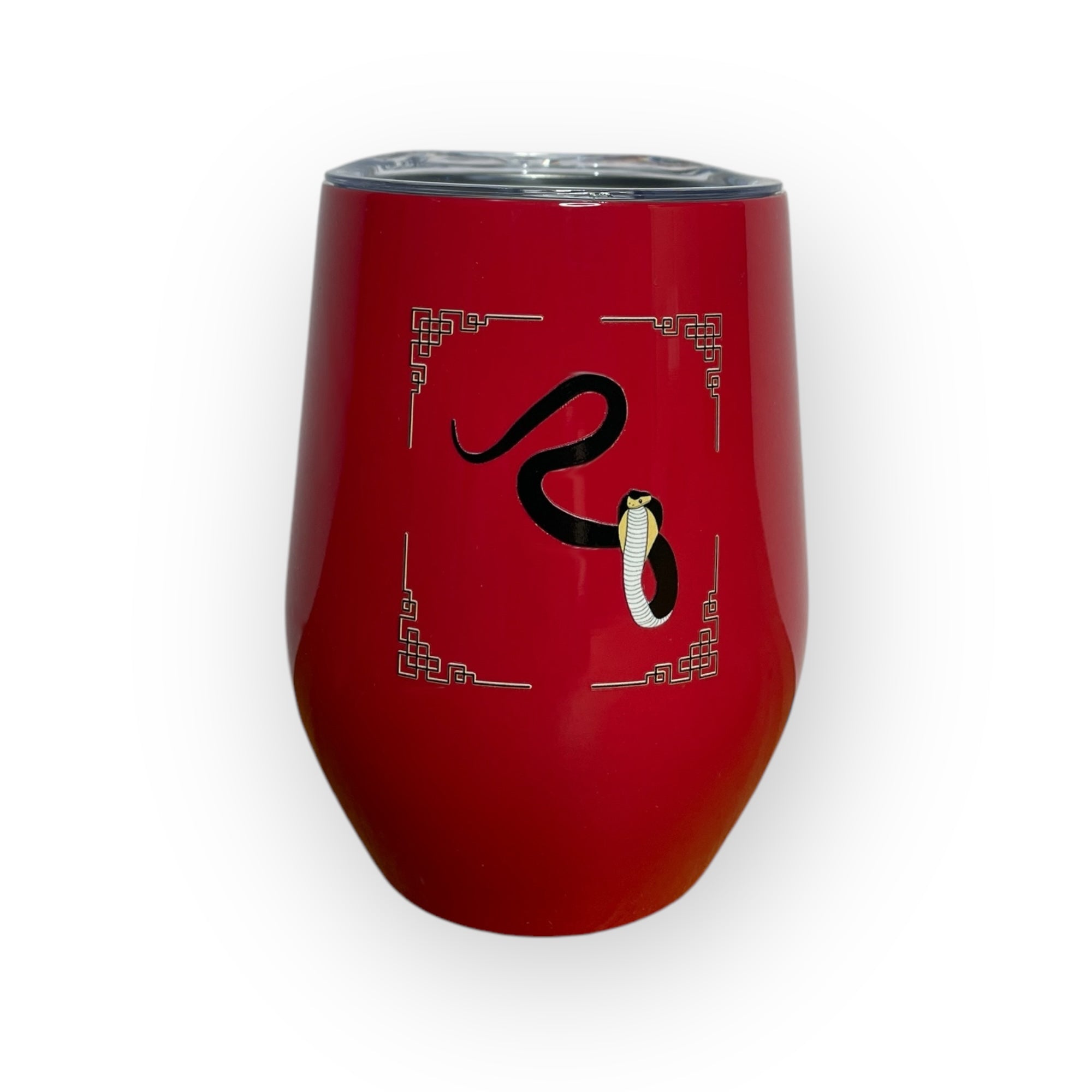CNY 2025 Snake Print Stainless Steel Wine Cup – Limited Edition Insulated 12 oz Tumbler