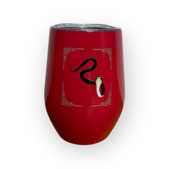 CNY 2025 Snake Print Stainless Steel Wine Cup – Limited Edition Insulated 12 oz Tumbler