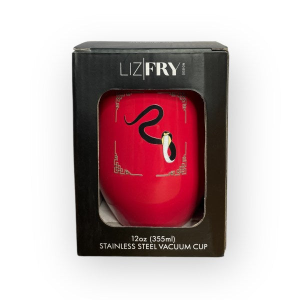 CNY 2025 Snake Print Stainless Steel Wine Cup – Limited Edition Insulated 12 oz Tumbler