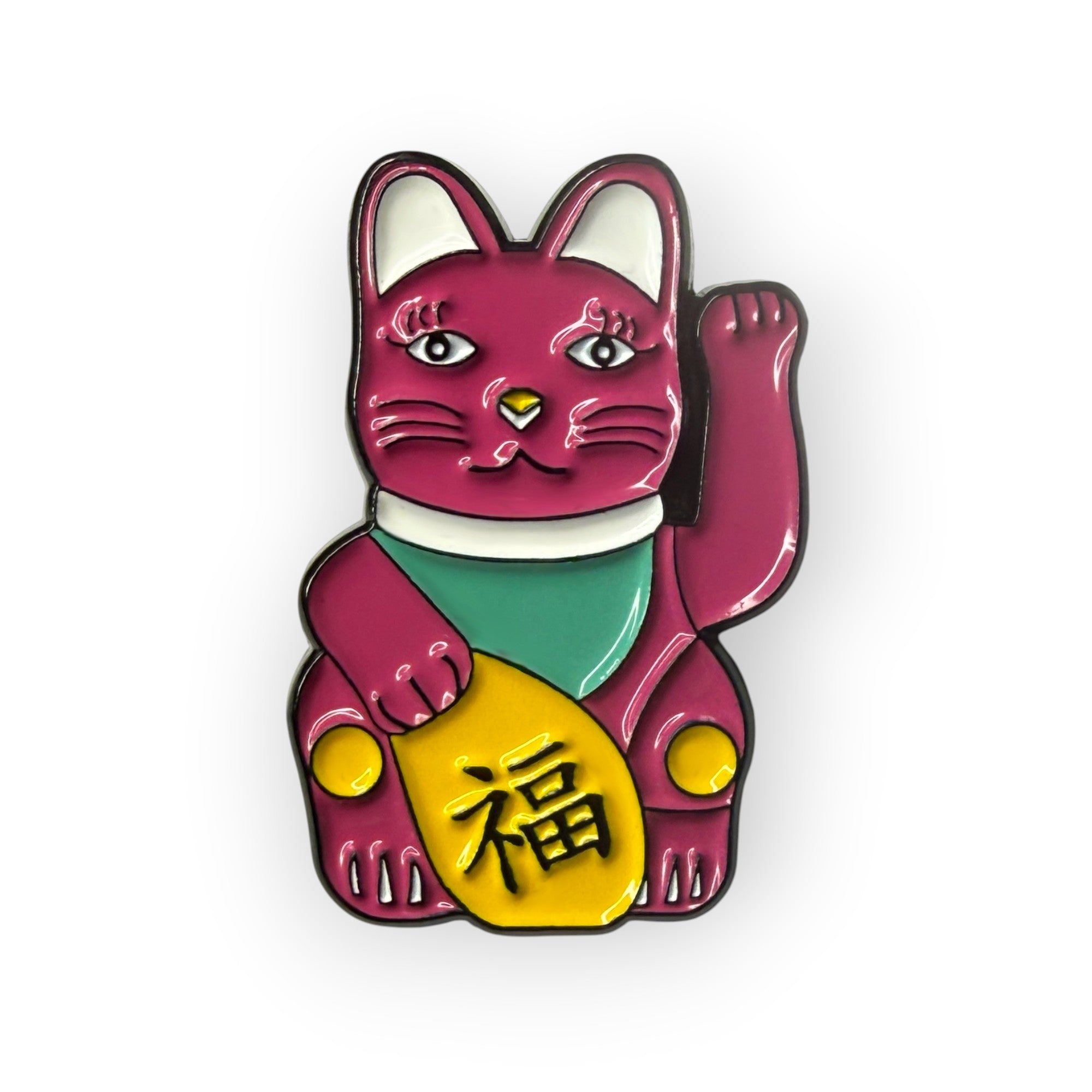 Hong Kong Lucky Cat Enamel Pin – 3cm