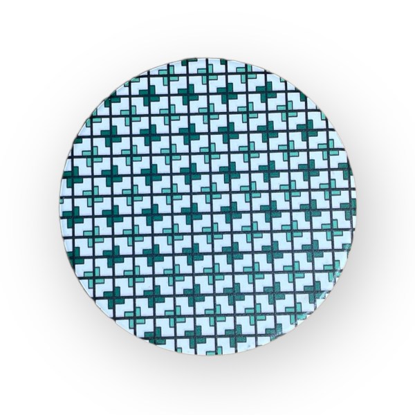 Hong Kong Tiles Ceramic Coaster Set of 4 – Cork-Backed with Metal Holder