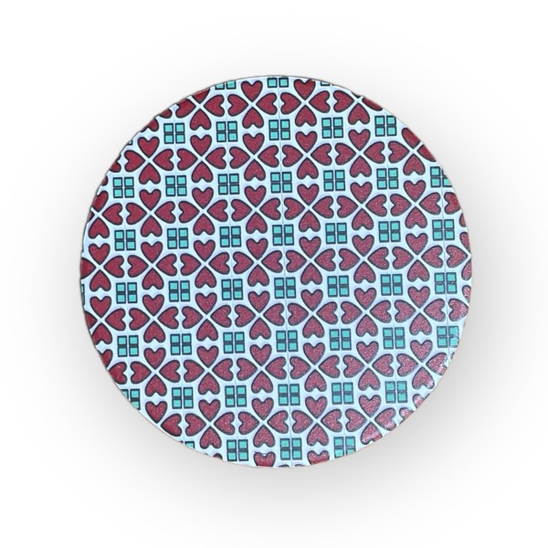 Hong Kong Tiles Ceramic Coaster Set of 4 – Cork-Backed with Metal Holder