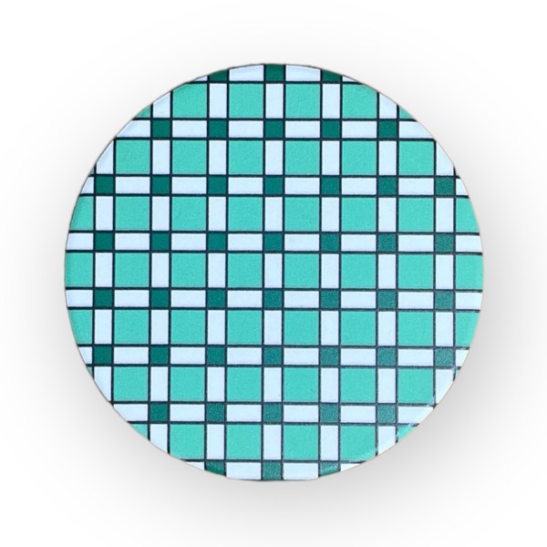 Hong Kong Tiles Ceramic Coaster Set of 4 – Cork-Backed with Metal Holder