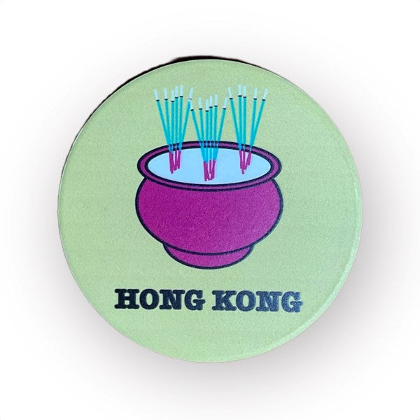 Hong Kong Neons Ceramic Coaster Set of 4 – Vibrant Homeware, Cork-Backed