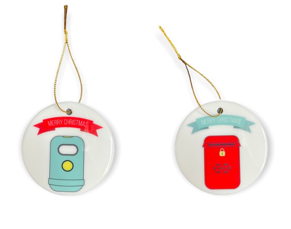 Christmas Ornament Set – Set of 4 Double-Sided Ceramic Ornaments
