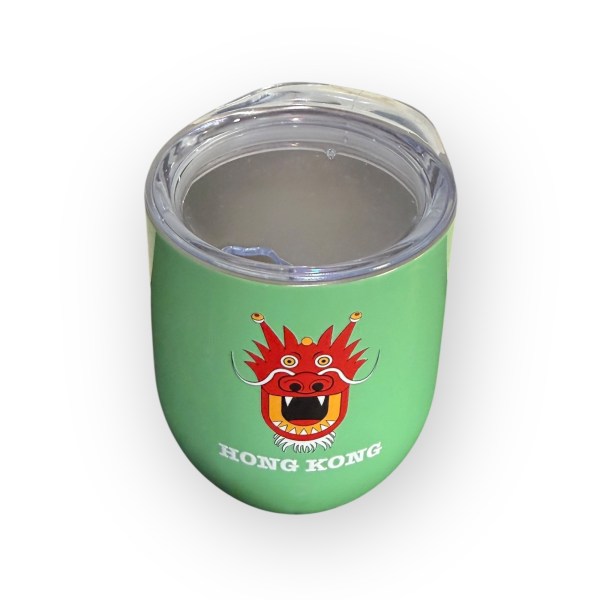 HK Dragon Print Stainless Steel Wine Cup – Double-Walled 12 oz Insulated Tumbler