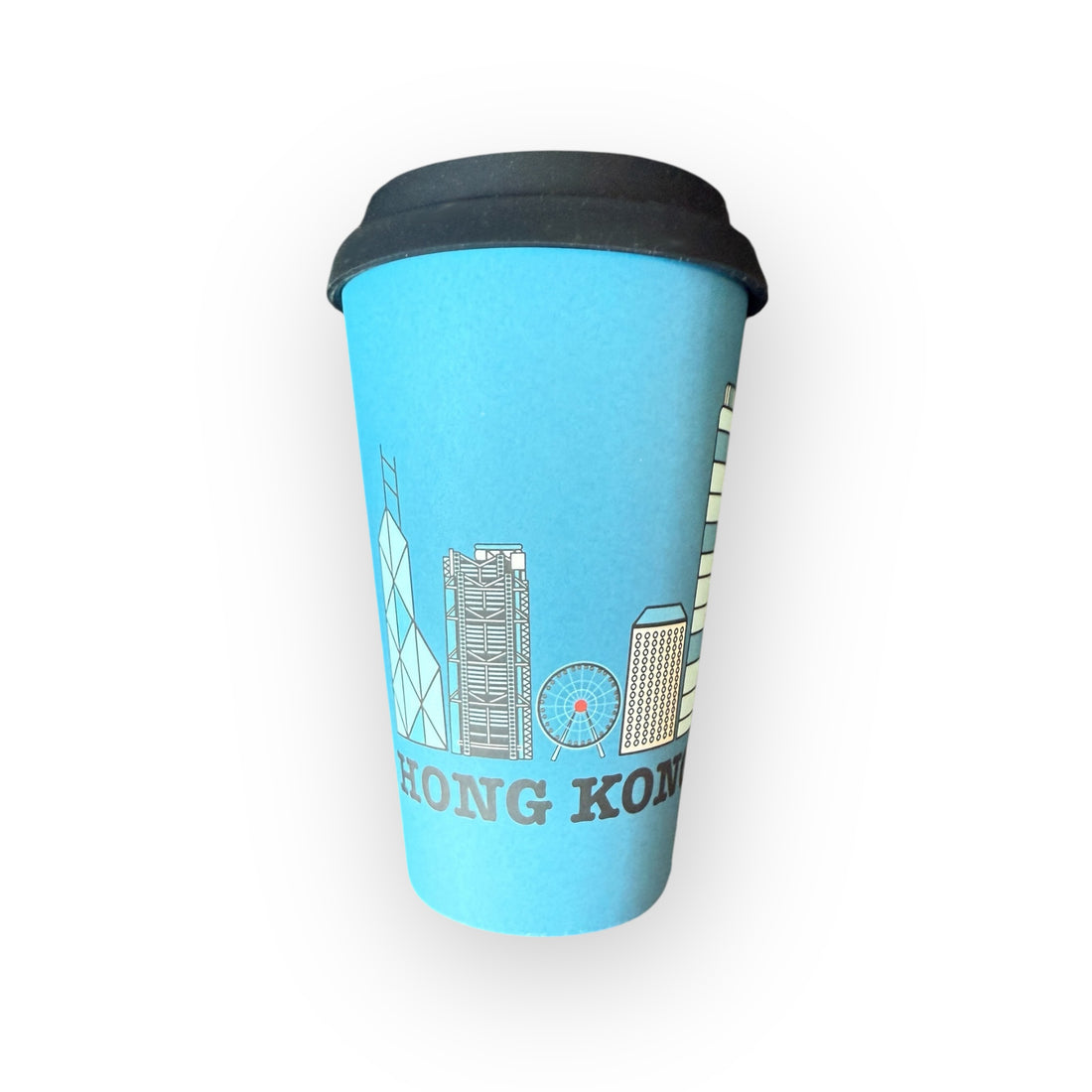 HK Skyline Print Bamboo Cup | Eco-Friendly Travel Mug