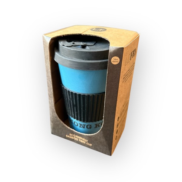 HK Skyline Print Bamboo Cup | Eco-Friendly Travel Mug