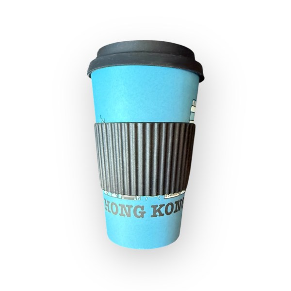 HK Skyline Print Bamboo Cup | Eco-Friendly Travel Mug