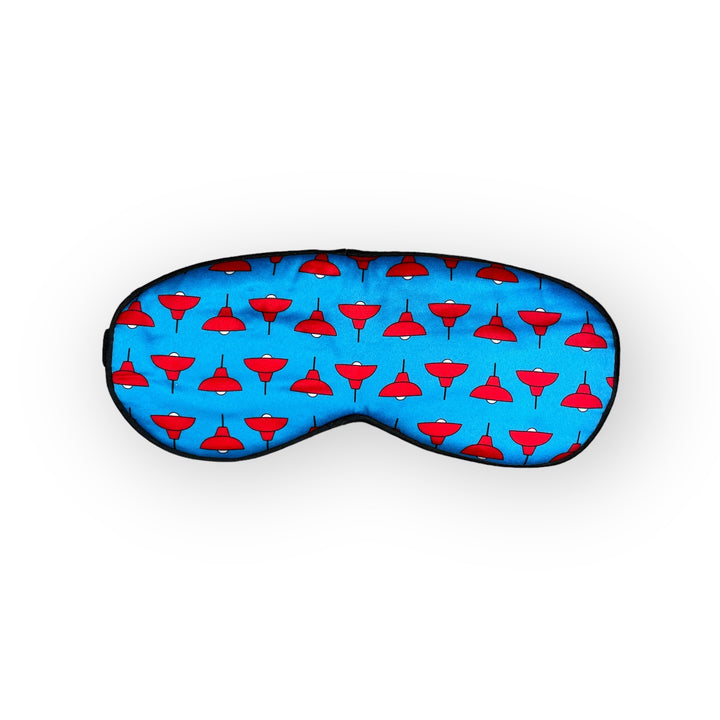 Java Road Lamps Print Eye Mask – Soft Cotton Travel Sleep Mask