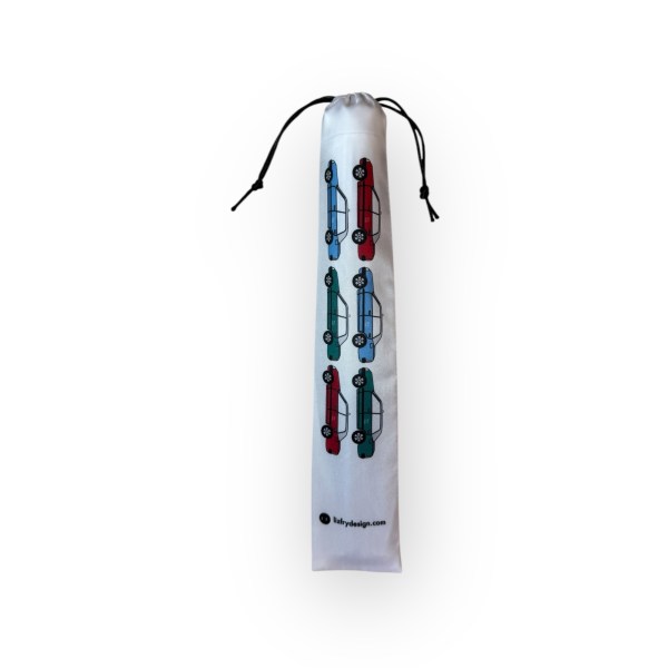 HK Taxis Hand Fan – Red, Green & Blue Taxi Print Souvenir | Liz Fry Design