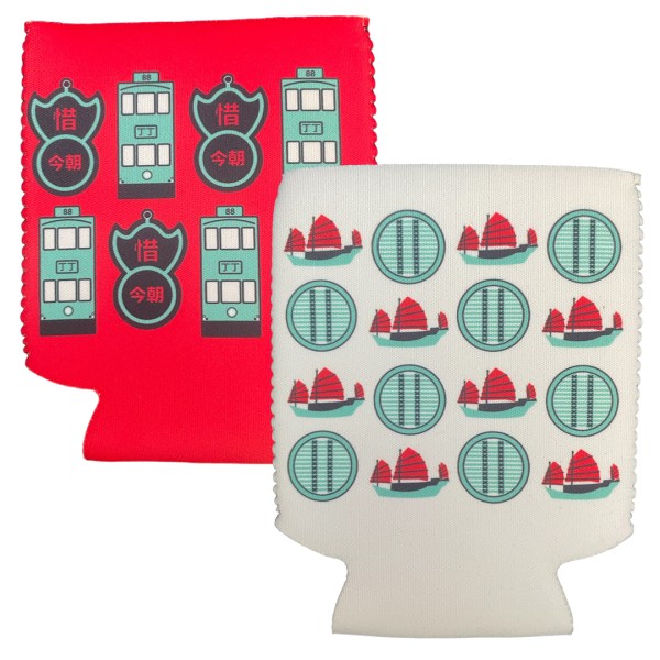Koozie Set – 6 pc Can Coolers with Hong Kong Motifs