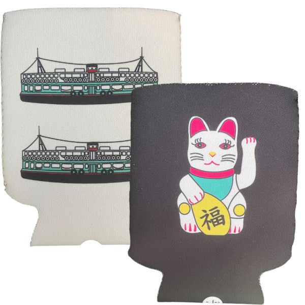Koozie Set – 6 pc Can Coolers with Hong Kong Motifs