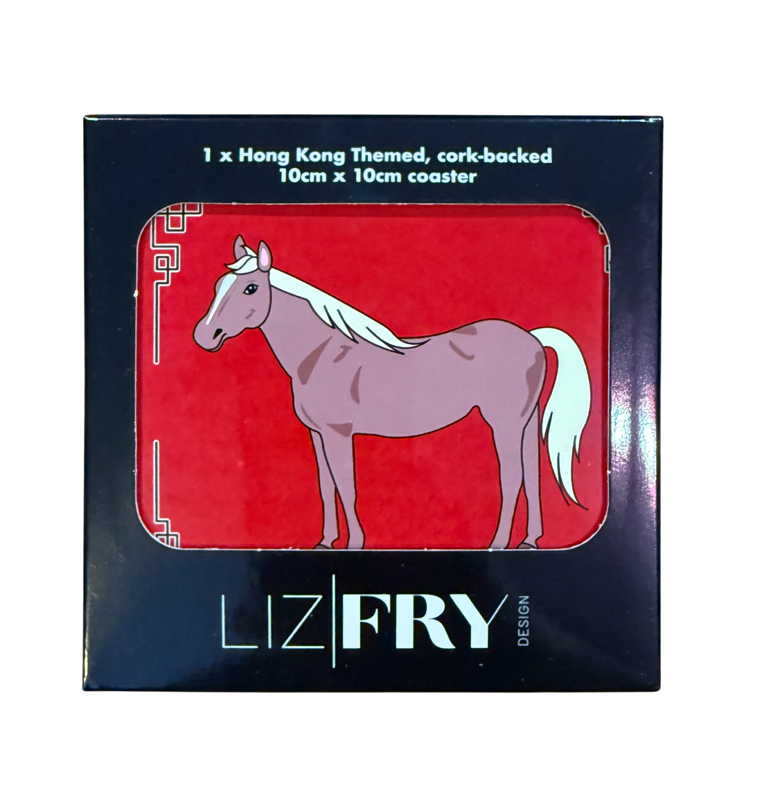 Chinese New Year 2026 Horse Coaster – Classic Red Border