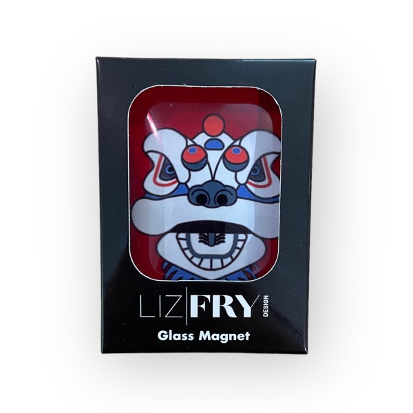 Lion Head Glass Fridge Magnet | Hong Kong Souvenir
