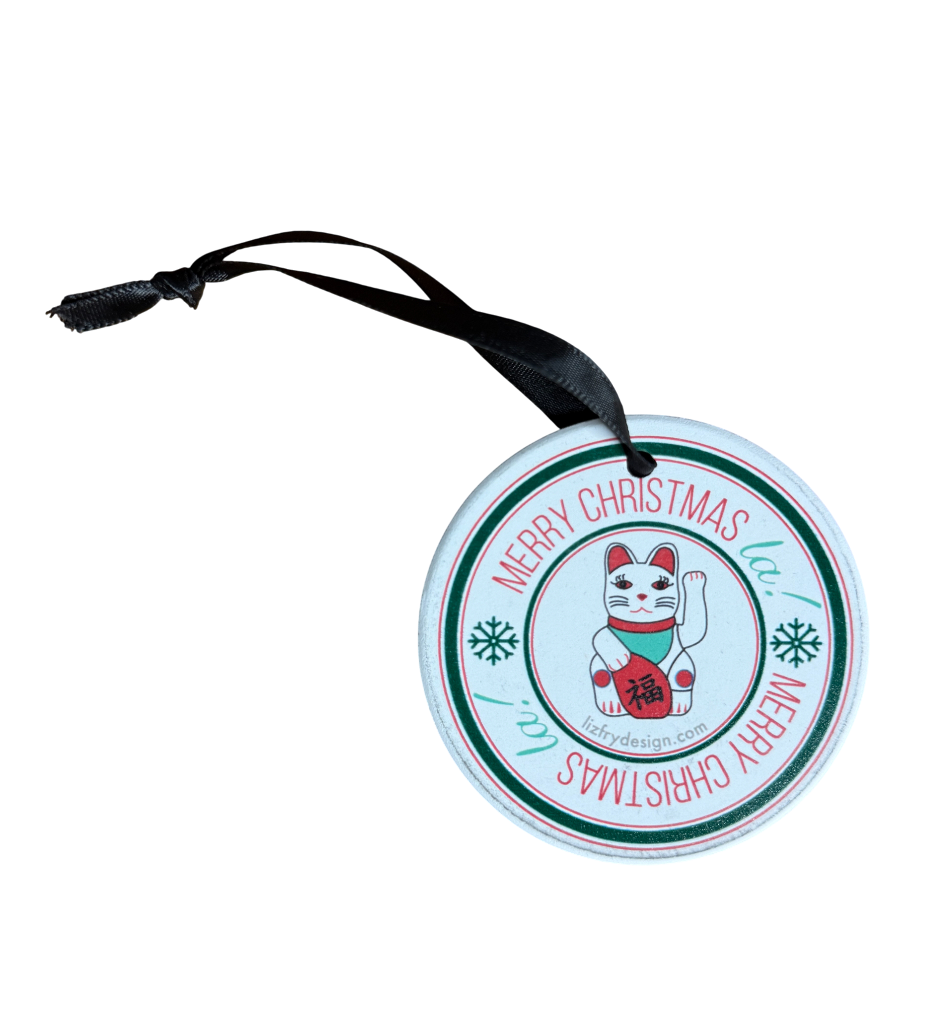 Lucky Cat - Ceramic Ornament - boxed