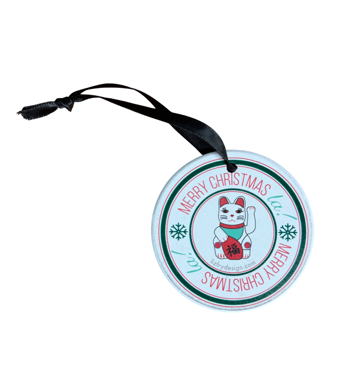 Lucky Cat - Ceramic Ornament - boxed