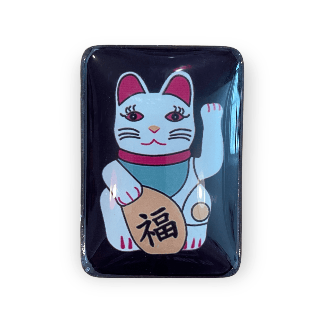Lucky Cat Glass Fridge Magnet | Hong Kong Fortune Design