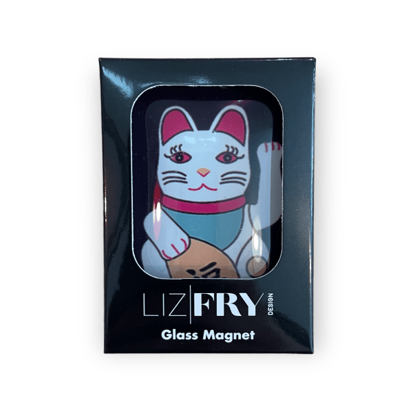 Lucky Cat Glass Fridge Magnet | Hong Kong Fortune Design