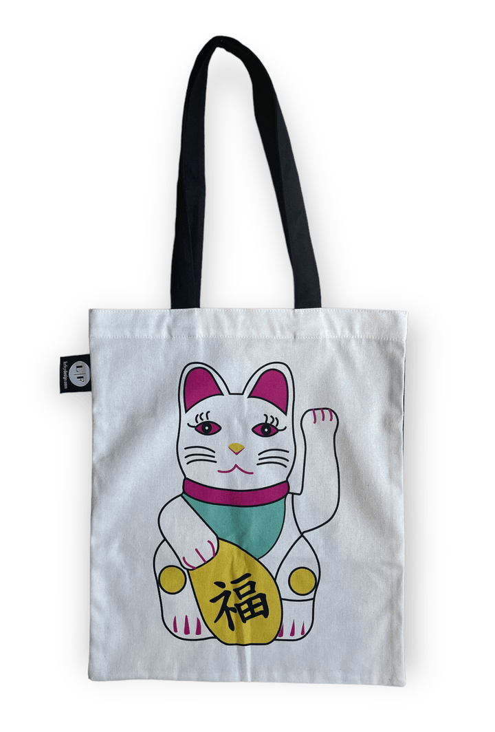 Lucky Cat Print Tote Bag – Hong Kong Maneki Neko Design