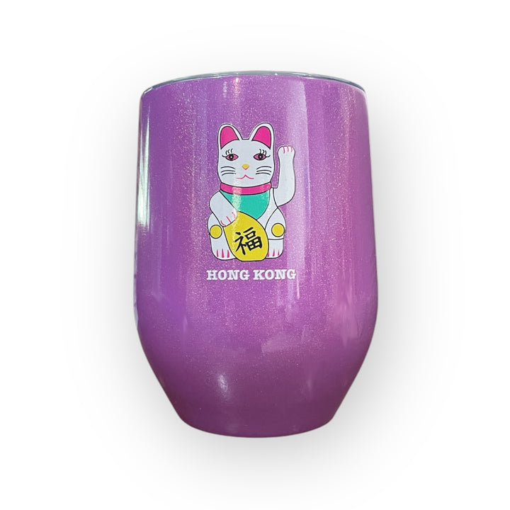Tung Choi Street Lucky Cats Print Stainless Steel Wine Cup – Insulated Travel Mug