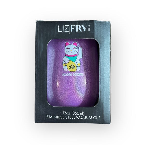 Tung Choi Street Lucky Cats Print Stainless Steel Wine Cup – Insulated Travel Mug