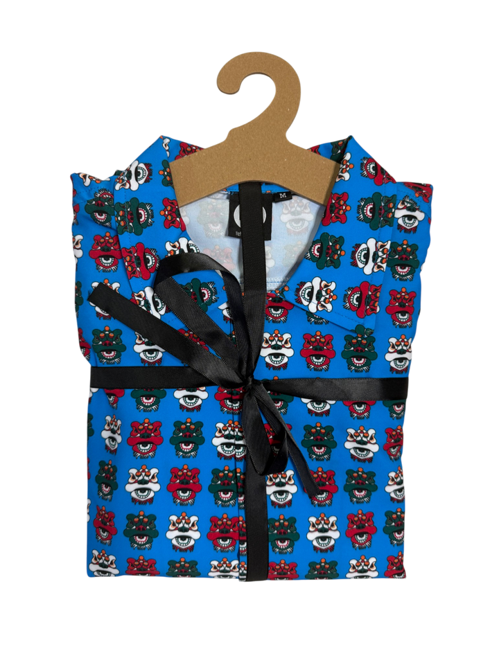 Men’s TST Lions Print Quick-Dry Shirt & Shorts Set