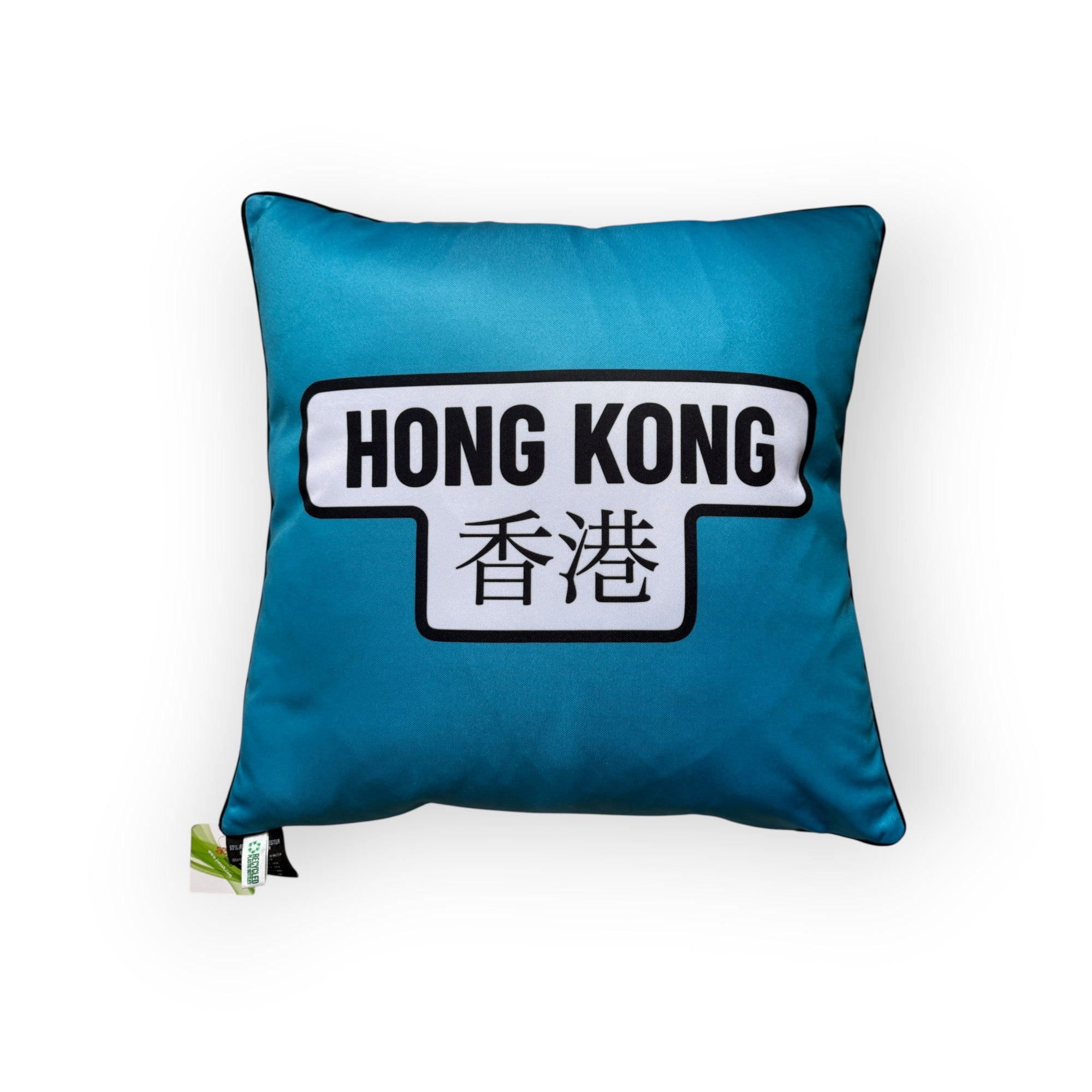 Hong Kong Transport Two-Sided rPET Cushion Cover – 45 × 45 cm
