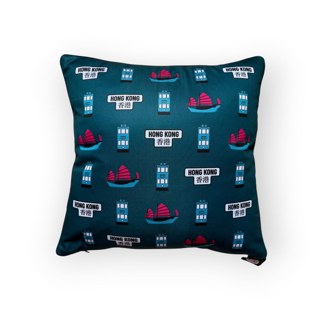 Hong Kong Transport Two-Sided rPET Cushion Cover – 45 × 45 cm
