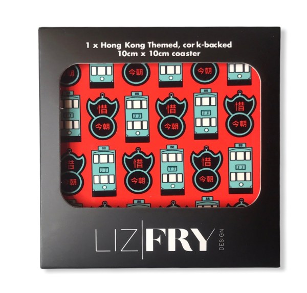 North Point Trams & Pawn Sign Coaster | Hong Kong Heritage Design