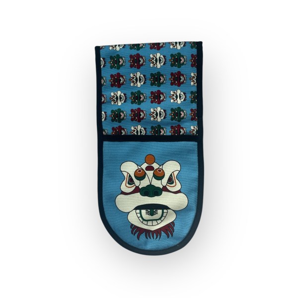 Tsim Sha Tsui Lion Heads Oven Mitts – Organic Cotton Kitchen Gloves