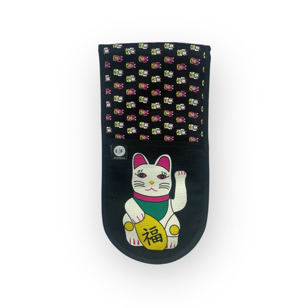 Tung Choi Street Lucky Cats Oven Mitts – Organic Cotton Kitchen Gloves
