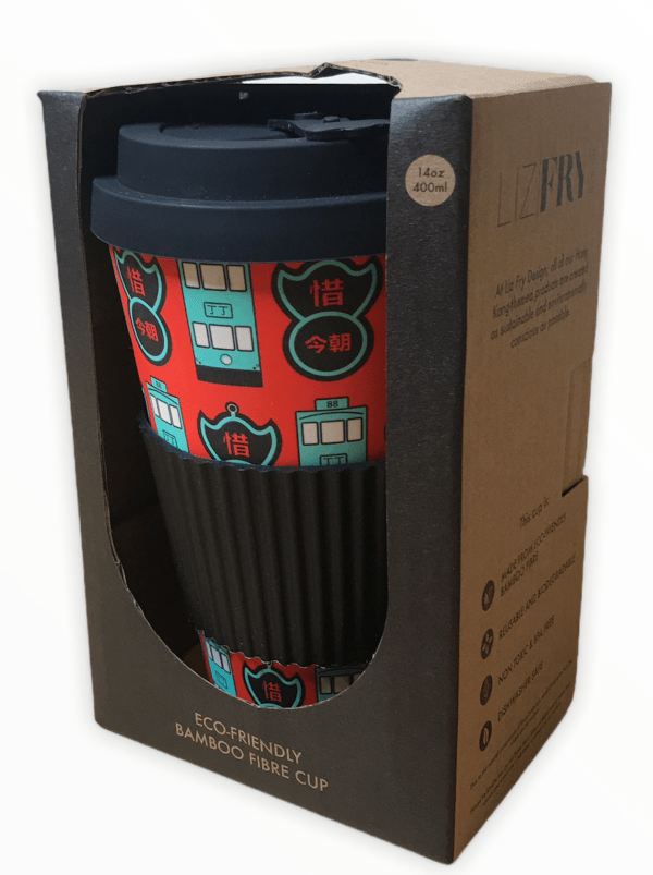North Point Trams & Pawn Bamboo Cup – Tung Po Print | Hong Kong Reusable Cup
