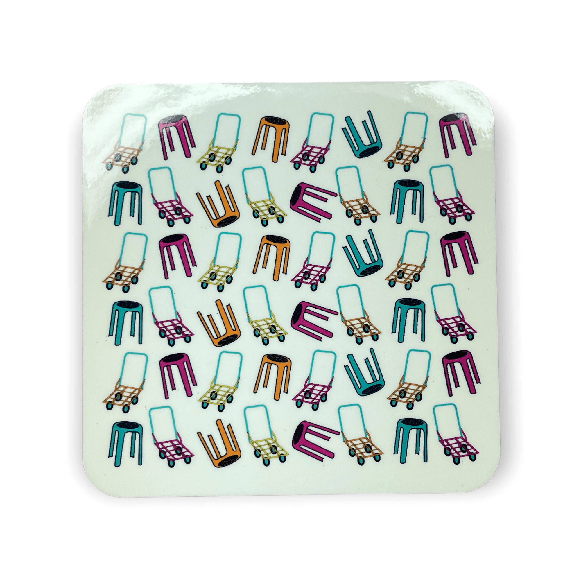 Stanley Street Trolleys & Stools Coaster | Hong Kong Market-Inspired Design